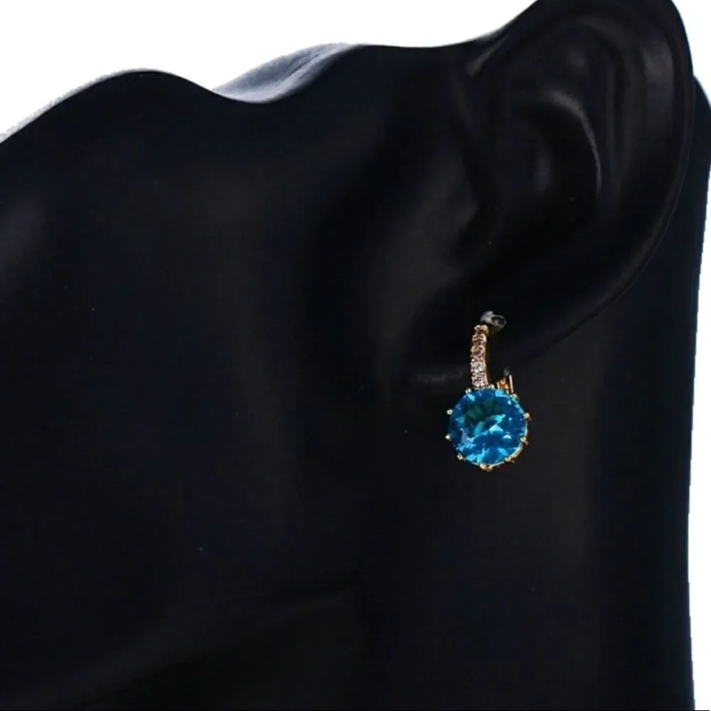 Cubic Zirconia Rhodium Plated Stud Earrings NWT